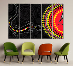BLACK AND RED Lizard Abstract African Style Pattern Vivid Art Abstract Art Print Artesty   