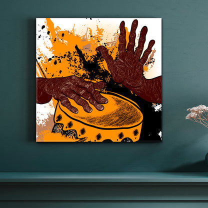 African Drummer Modern Style Abstract Music Wall Panels Artesty   