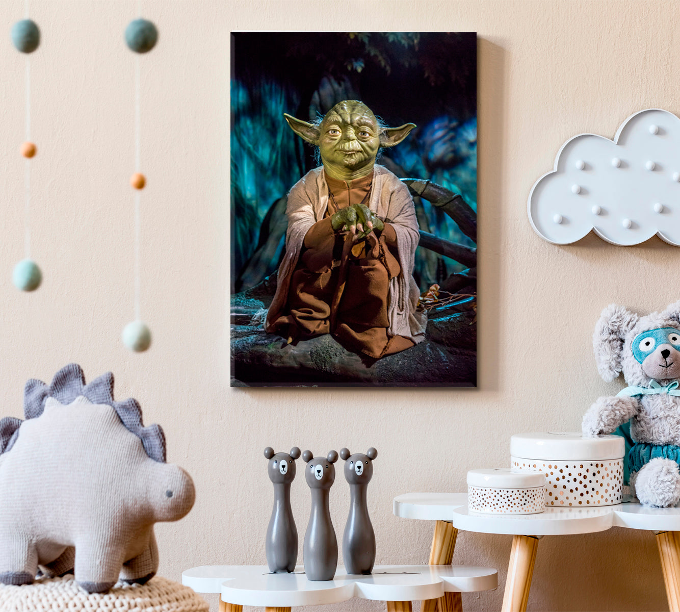 Jedi Master Yoga Dagobah Star Wars Peaceful Meditating Giclée Canvas | Vertical TV, Cartoons Wall Art Canvas Artesty   