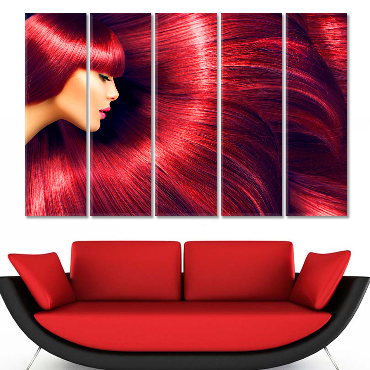 BEAUTY CONCEPT Beautiful Luxurious Long Red Hair Beauty Salon Artwork Prints Artesty   