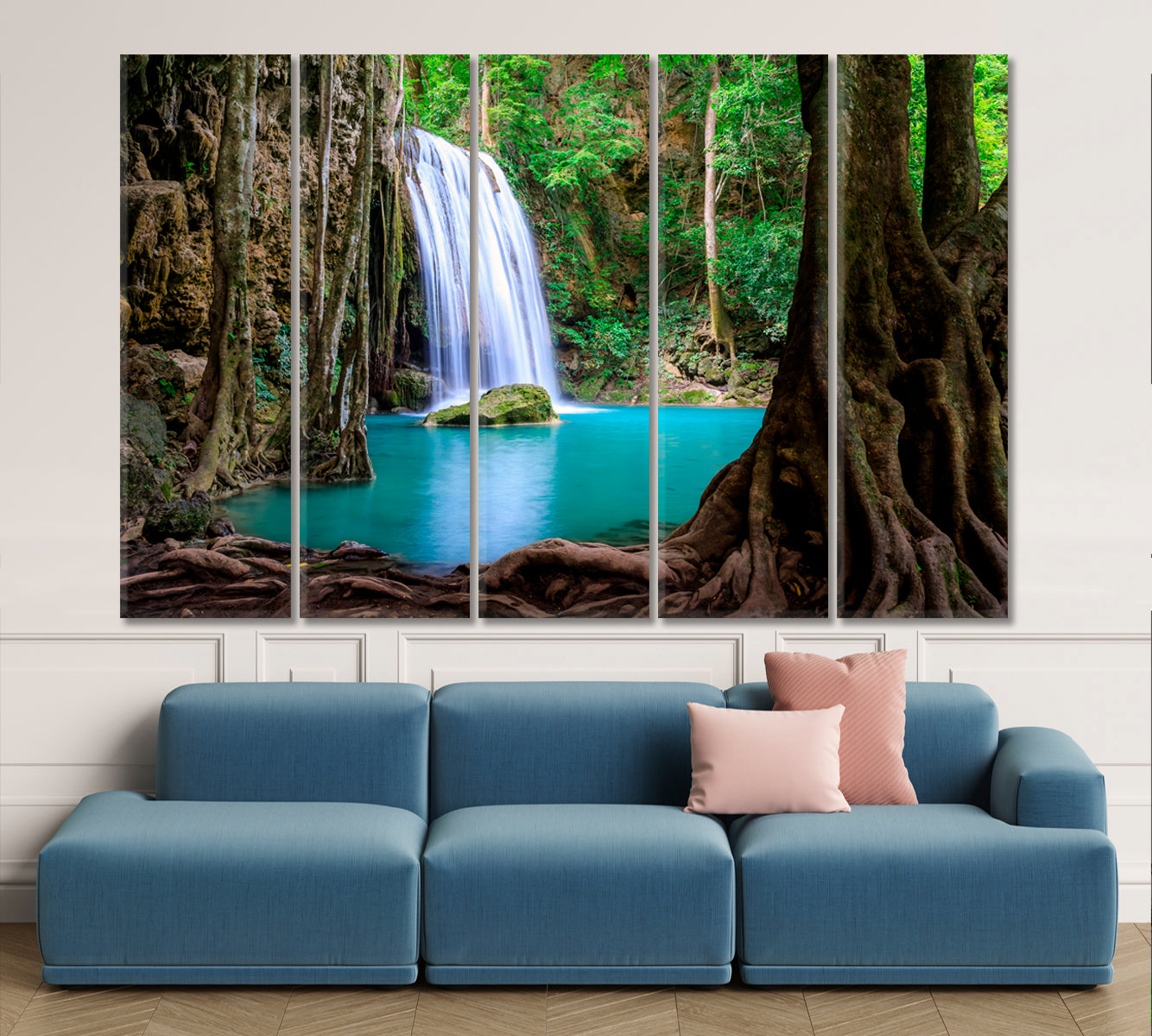 JUNGLE LIANA VINES Waterfall Cliff Erawan National Park Kanchanaburi Scenery Landscape Fine Art Print Artesty   