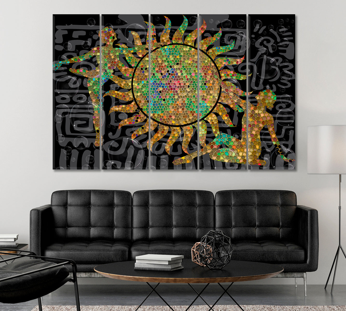 SOLAR ENERGY Constructive Abstract Figurative Boho Pattern Collage Contemporary Art Artesty   