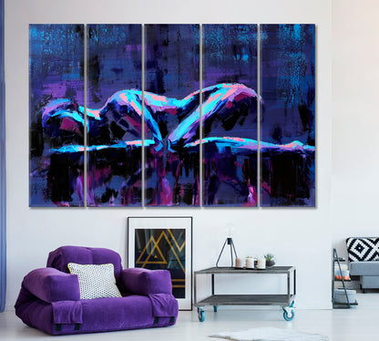 MOUNTAINS Lying Girl Body Shape Conceptual Abstract Painting Contemporary Art Artesty   