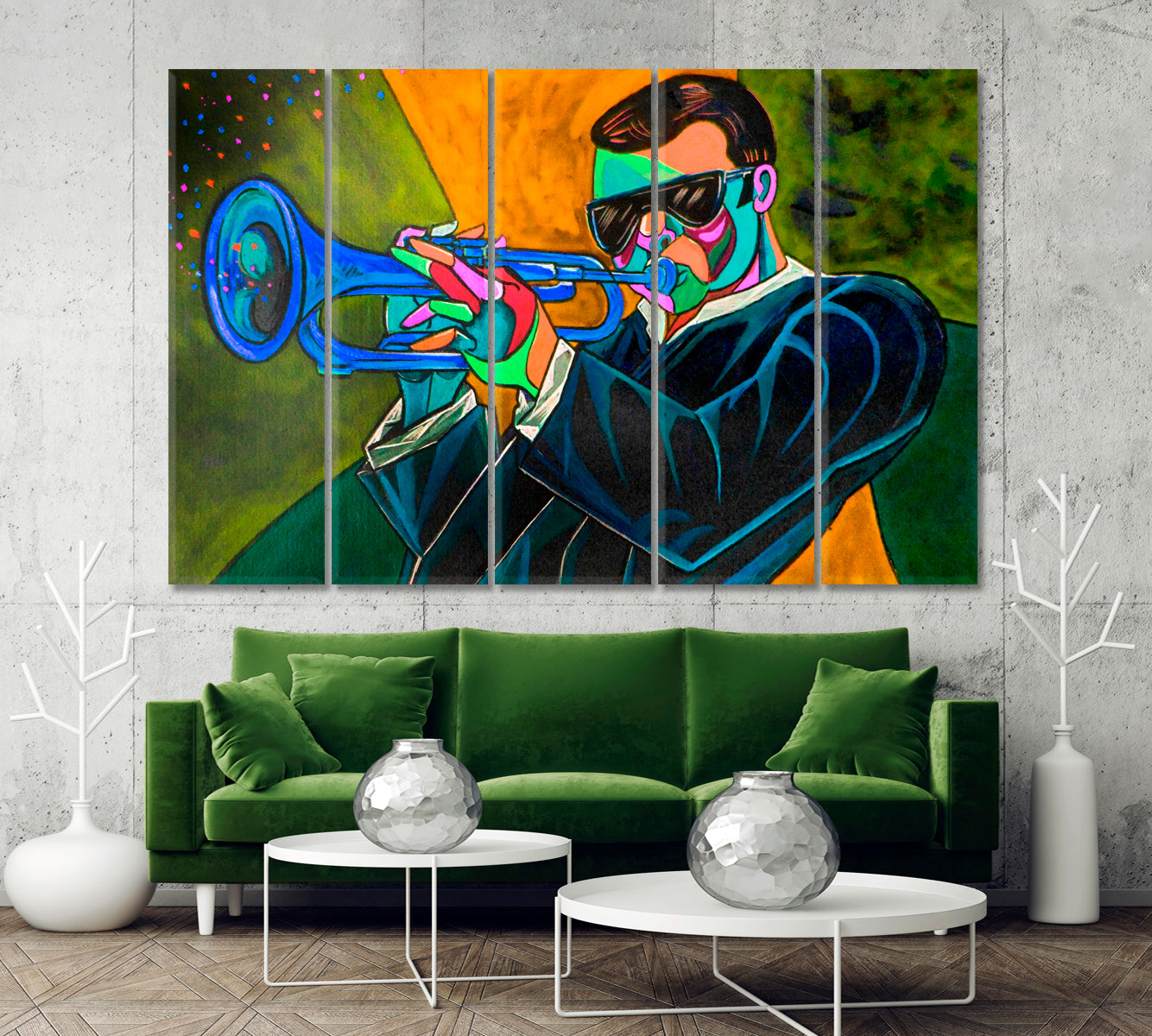 Sounds of Jazz Music Wall Panels Artesty 5 panels 36" x 24" 