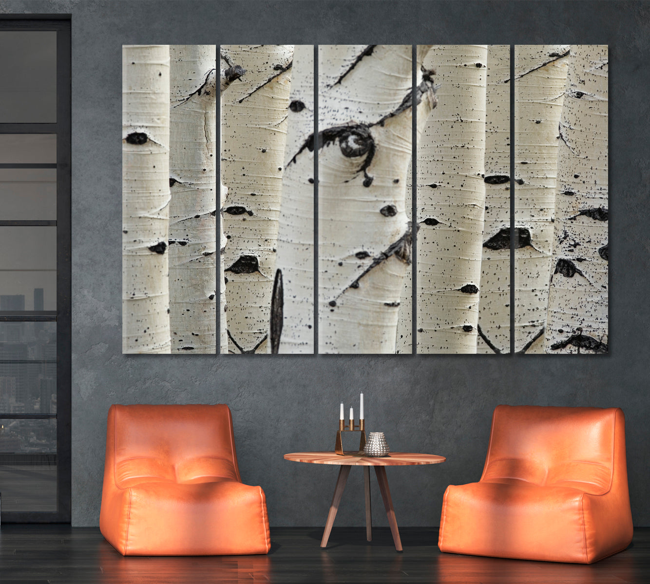 Birch Trees Row Close-up Trunks Nature Wall Canvas Print Artesty   