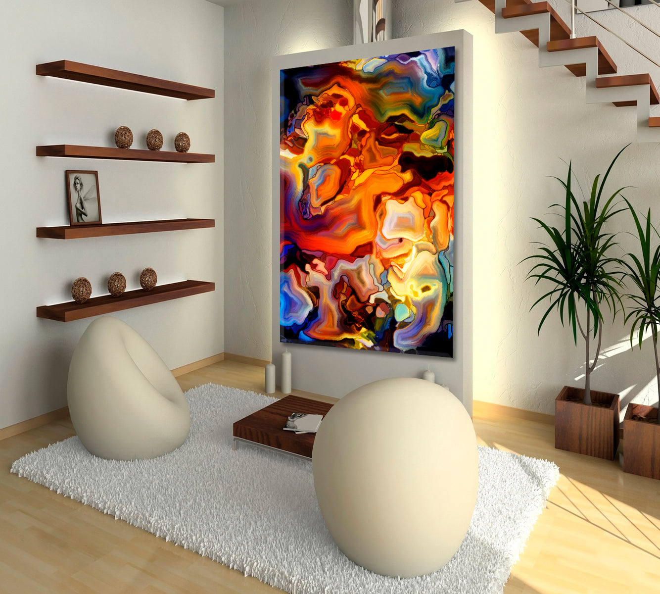 Abstract Stunning Artwork- Vertical 1 panel Contemporary Art Artesty 1 Panel 16"x24" 
