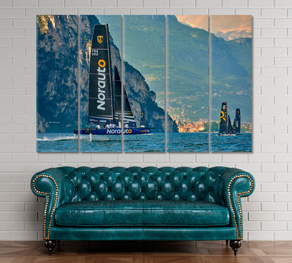 ITALY SEACOAST Sailing Regatta Transportation Canvas Art Artesty 5 panels 36" x 24" 