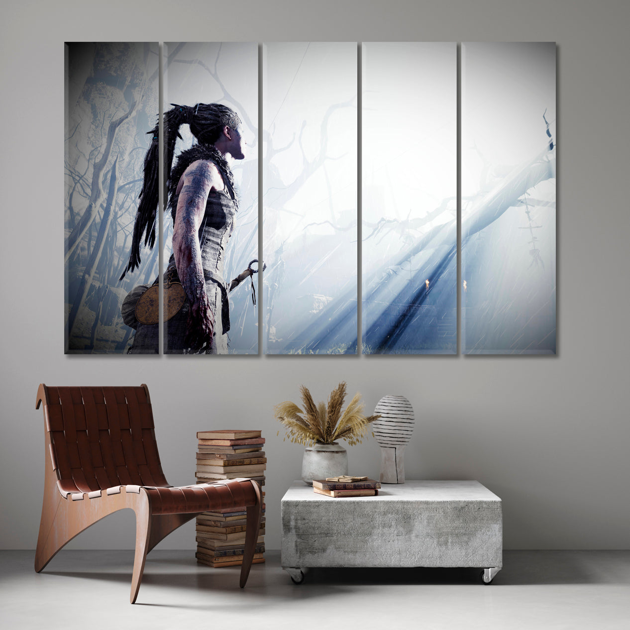 Hellblade Senua’s Sacrifice Fantasy SCI-FI Surreal Psychedelic Surreal Fantasy Large Art Print Décor Artesty 5 panels 36" x 24" 