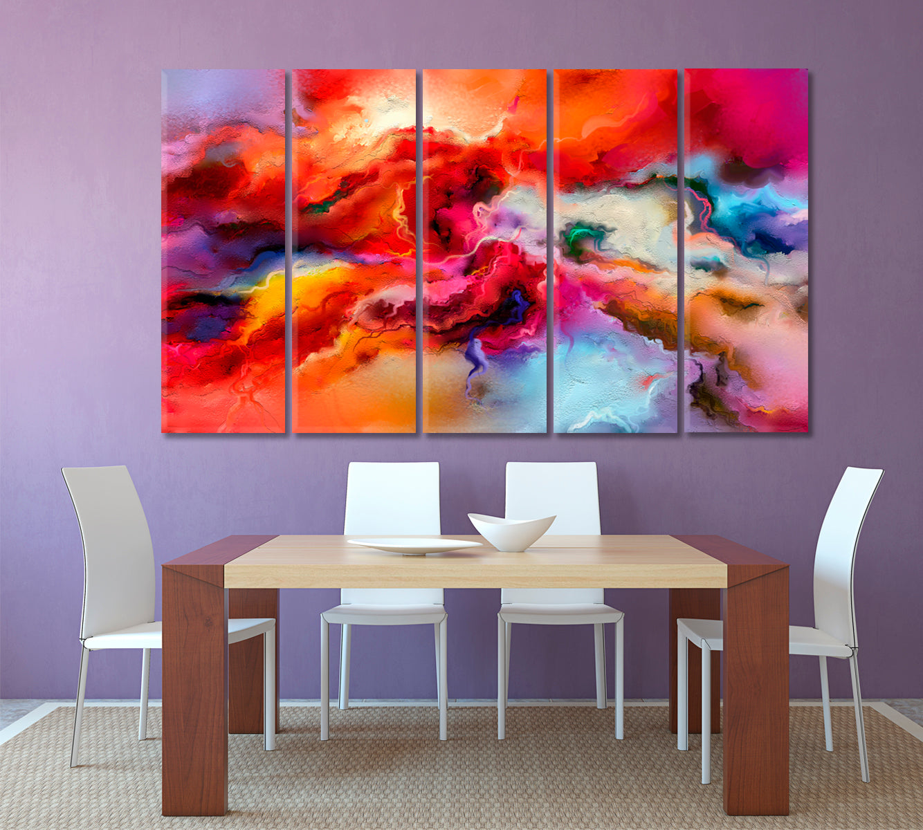 Bright Abstract Design Skyscape Canvas Artesty 5 panels 36" x 24" 