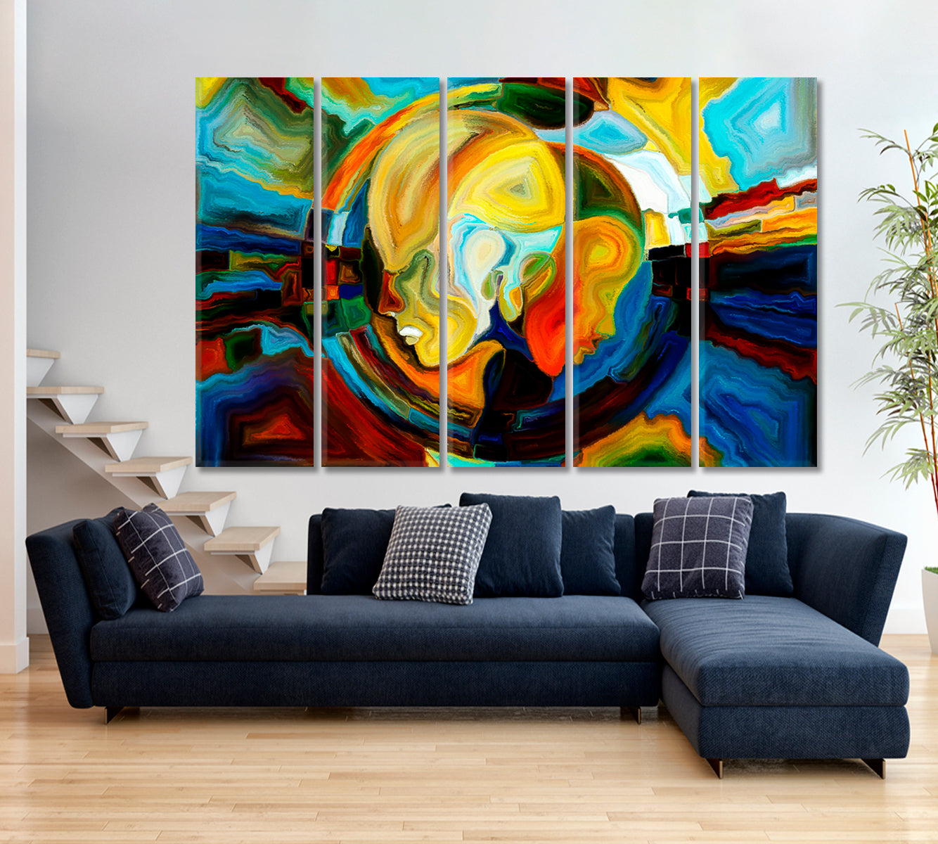 INNER AWARENESS World Inside Us Consciousness Art Artesty 5 panels 36" x 24" 