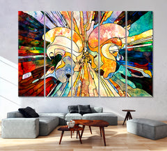 STATE OF FLUX Abstract Shapes Consciousness Abstract Art Print Artesty 5 panels 36" x 24" 