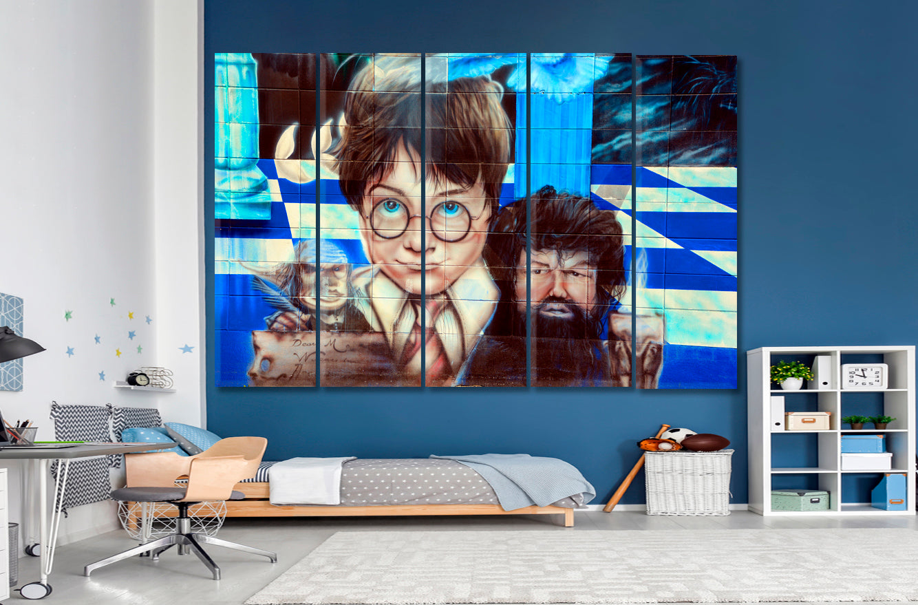 Harry Potter Street Art Montreal Canada Vibrant Graffiti Canvas Print Street Art Canvas Print Artesty 5 panels 36" x 24" 