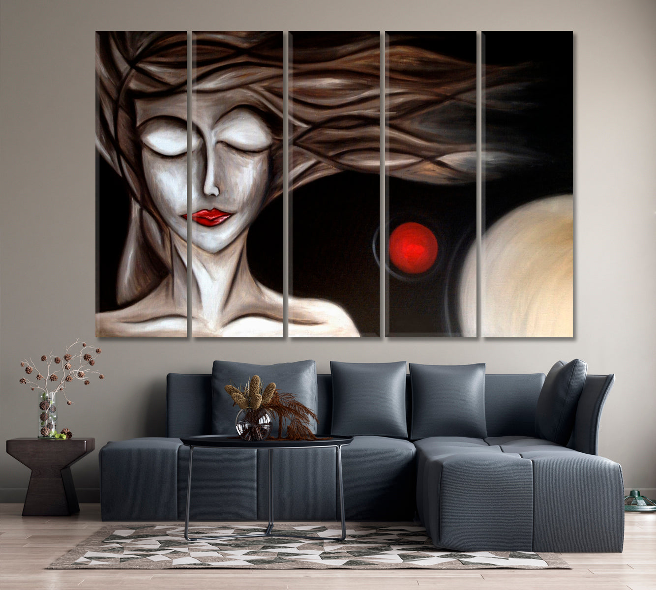 Venus Cubism Style Cubist Trendy Large Art Print Artesty 5 panels 36" x 24" 