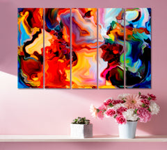 Vivid Beautiful Abstract Design Contemporary Art Artesty 5 panels 36" x 24" 