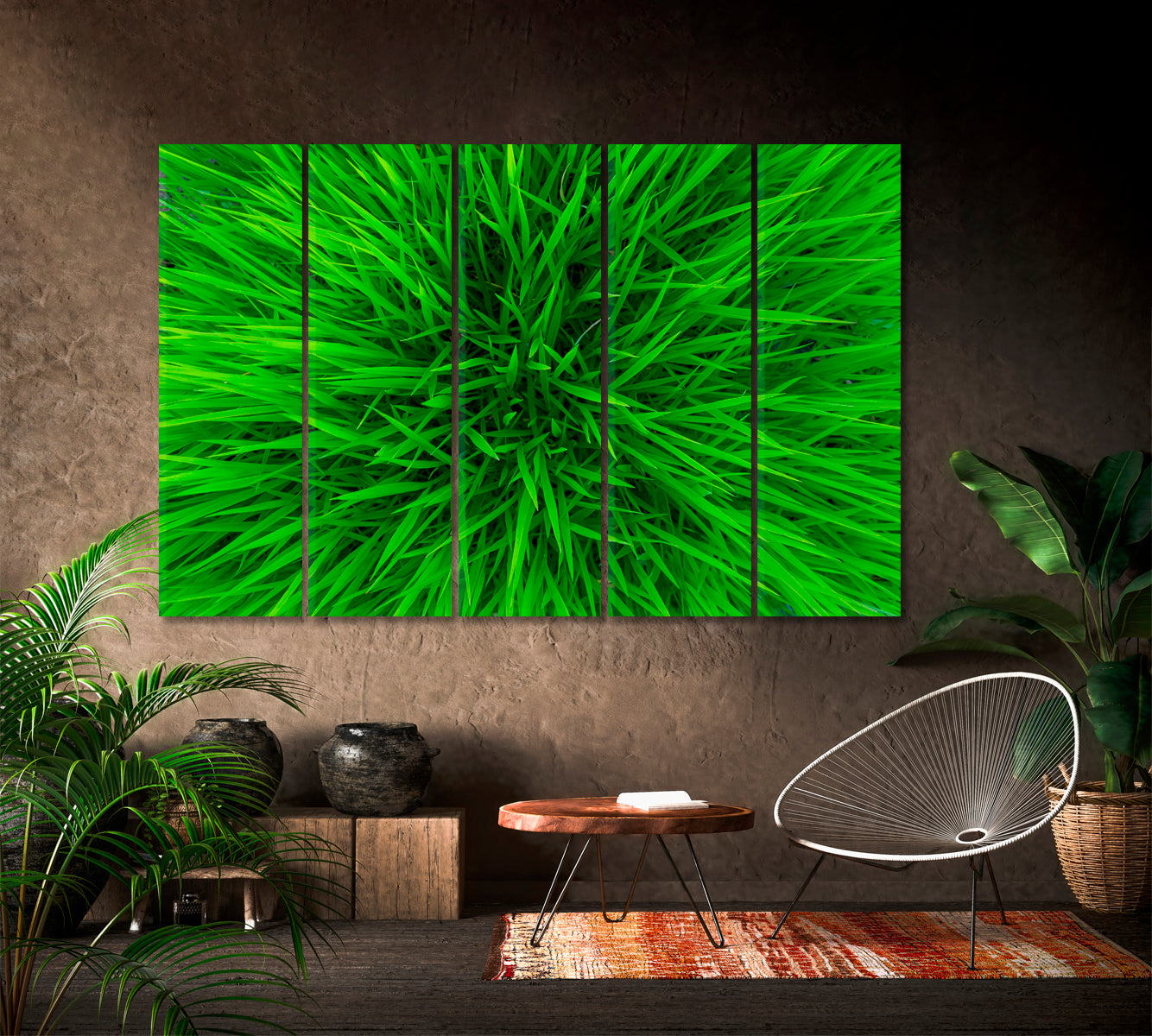 GREEN HOME Grass Floral & Botanical Split Art Artesty   