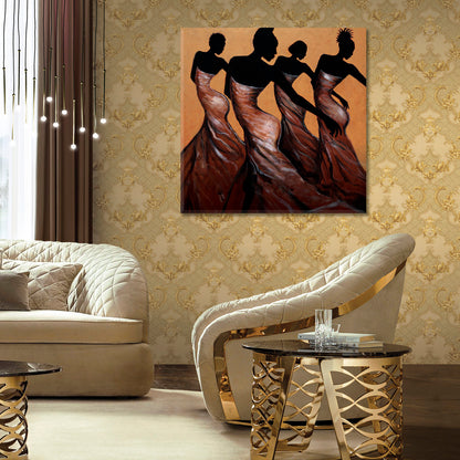 FAITH IN MOTION Graceful Motion Dance Beautiful African American | Square Pop Culture Canvas Print Artesty   