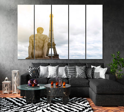 Paris City of Love Light Dream Famous Landmarks Artwork Print Artesty 5 panels 36" x 24" 