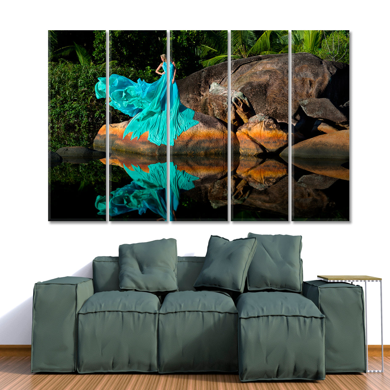 Rocks of Seychelles Photo Art Artesty 5 panels 36" x 24" 