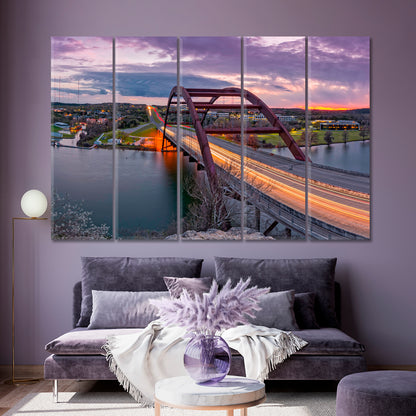 Pennybacker Bridge Austin Texas Panoramic Landscape Cities Wall Art Artesty   