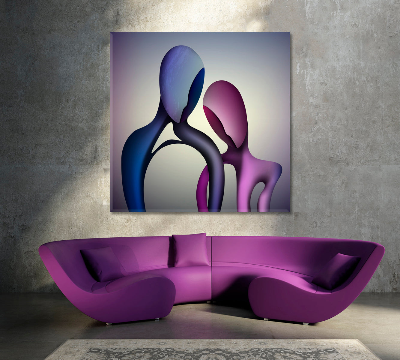 TOGETHER FOREVER Couple in Love Abstract Shapes Modern Art Abstract Art Print Artesty   