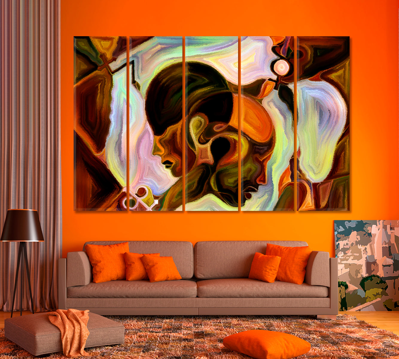 Internal Reality And Unity Of Life Abstract Design Surreal Fantasy Large Art Print Décor Artesty 5 panels 36" x 24" 