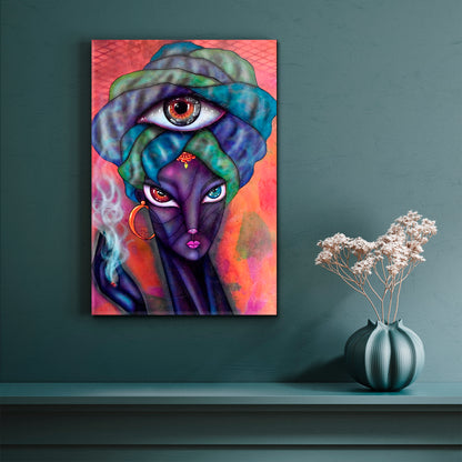 MIND'S EYE Mystical Esoteric Third Eye Inner Eye Abstract Cubism Cubist Trendy Large Art Print Artesty   