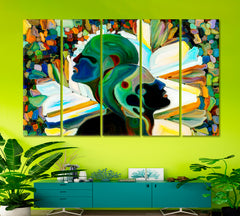 We Are The World, Colors And Forms Abstract Design Consciousness Art Artesty 5 panels 36" x 24" 