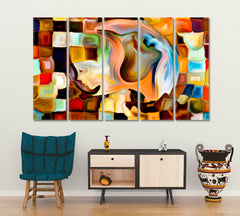 MIND COLORS Consciousness Abstract Art Print Artesty 5 panels 36" x 24" 