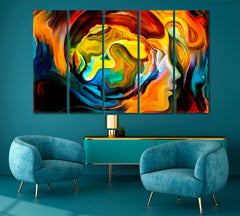 Forces of Nature Expressionism Consciousness Art Artesty 5 panels 36" x 24" 