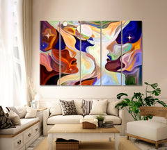 Life in Shapes and Colors Consciousness Art Artesty 5 panels 36" x 24" 