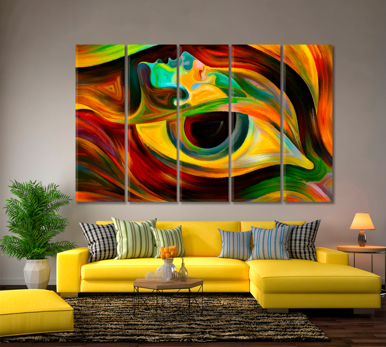 Abstract Colorful Human Face and Eye Consciousness Art Artesty   