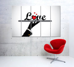 LOVE Business with Love Business Concept Wall Art Artesty 5 panels 36" x 24" 