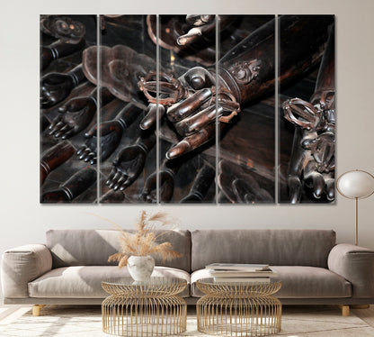 Thousands Hands Guanyin Modern Wall Art Religious Canvas Print Religious Modern Art Artesty 5 panels 36" x 24" 