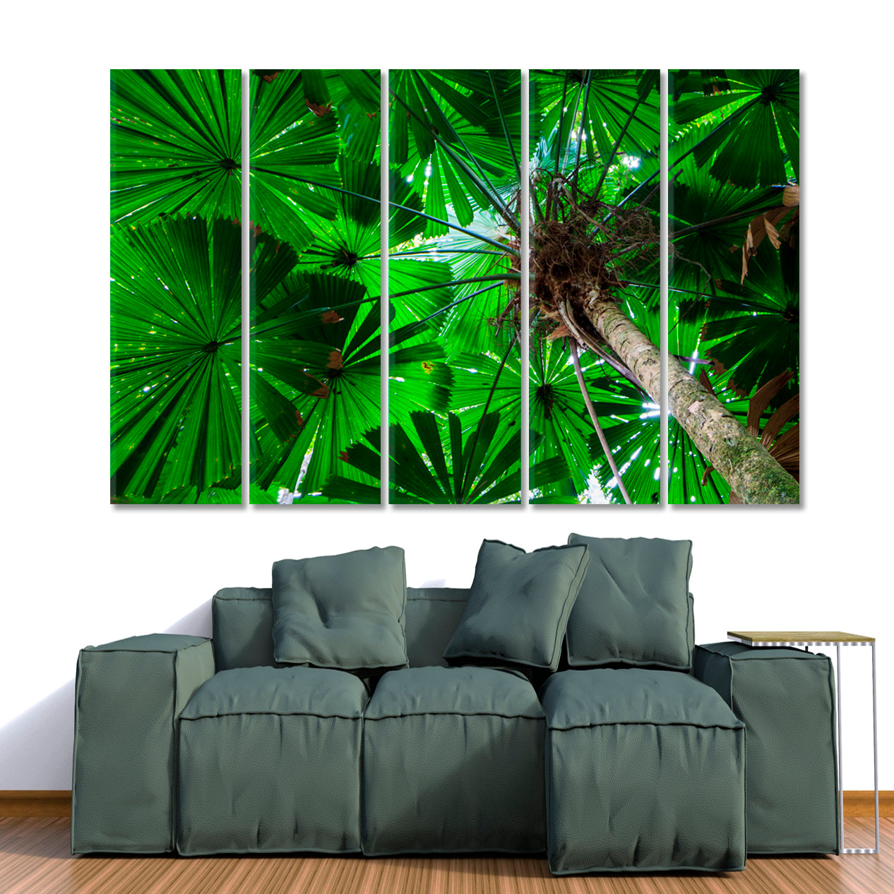 FAN PALM Green Foliage Daintree Australia Queensland Rainforest Tropical, Exotic Art Print Artesty 5 panels 36" x 24" 