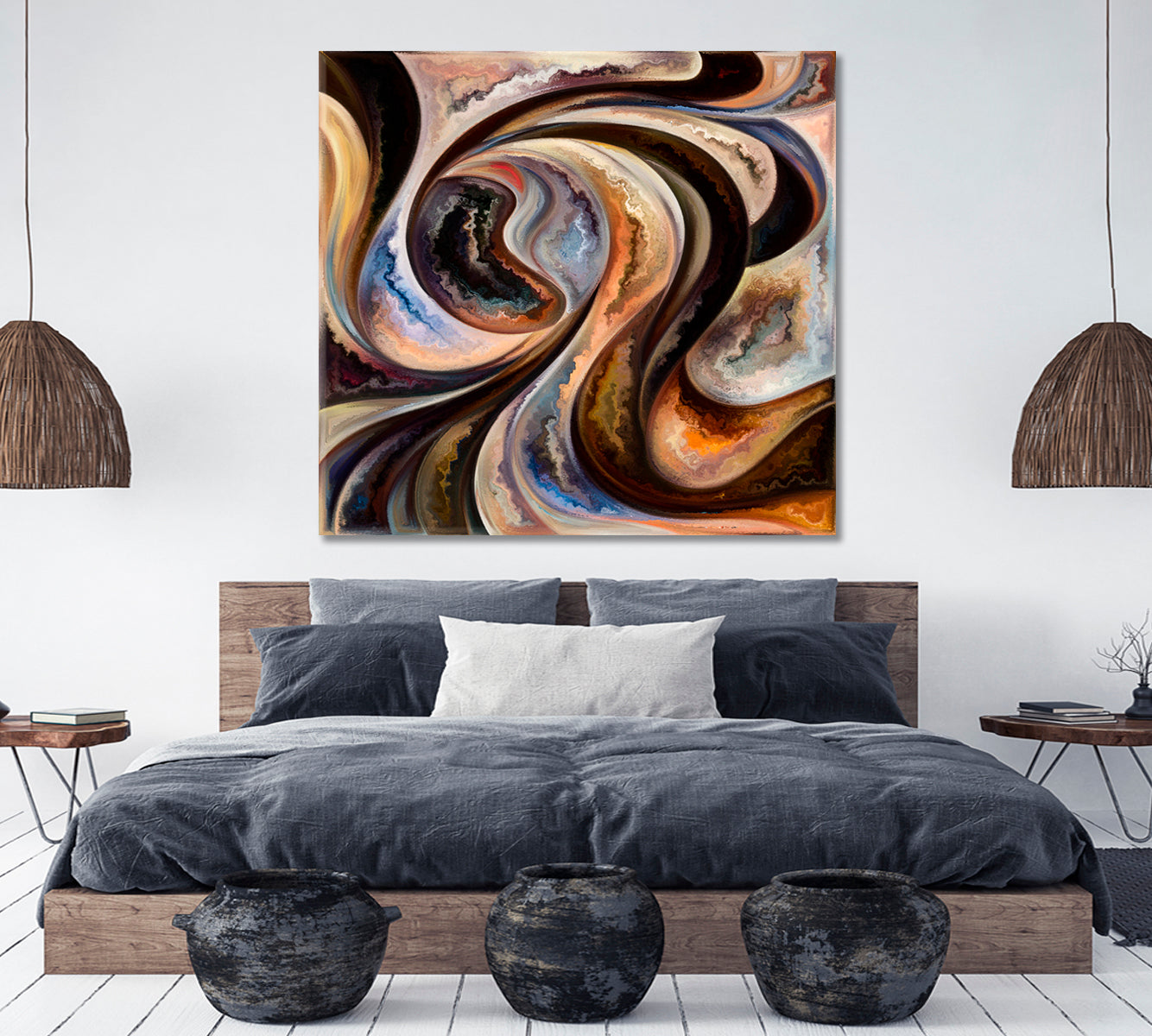 SECRET Colorful Shapes Forms Swirls Abstract Modern Art Abstract Art Print Artesty   