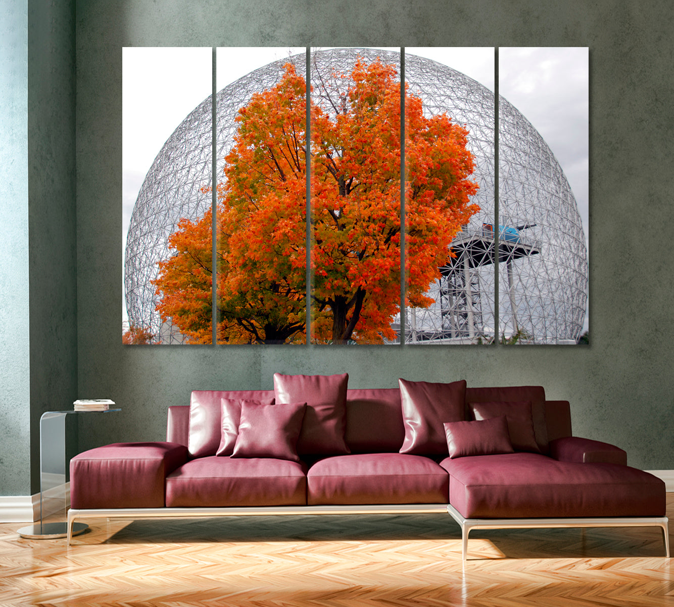 Montreal Biosphere Cities Wall Art Artesty 5 panels 36" x 24" 