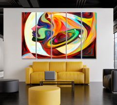 Cosmic Consciousness In Colors And Shapes Celestial Home Canvas Décor Artesty 5 panels 36" x 24" 