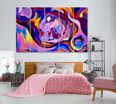 Fine Line Abstraction Abstract Art Print Artesty 5 panels 36" x 24" 