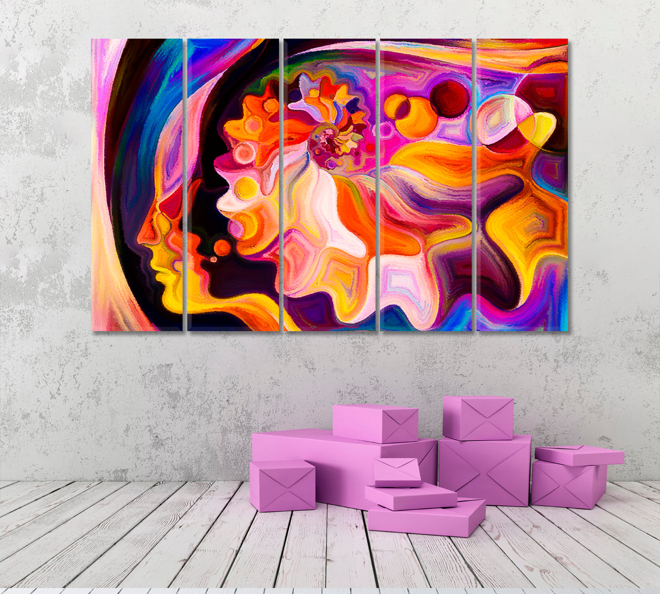 Life Forms Abstract Design Abstract Art Print Artesty 5 panels 36" x 24" 