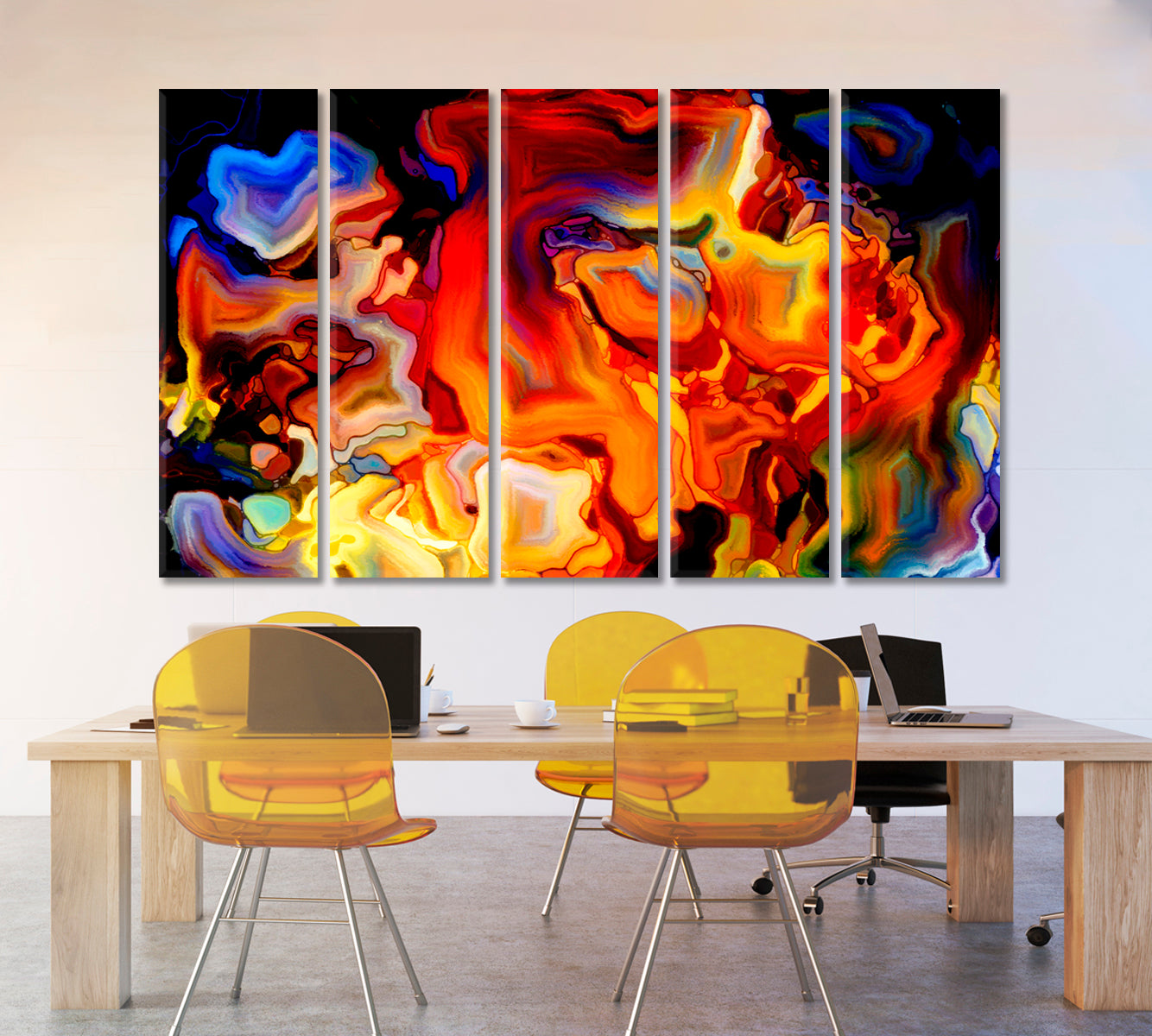 Vivid Colors Abstract Design Abstract Art Print Artesty 5 panels 36" x 24" 
