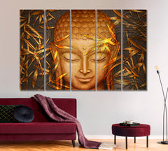 Buddha Bodhisattva Poster Religious Modern Art Artesty 5 panels 36" x 24" 