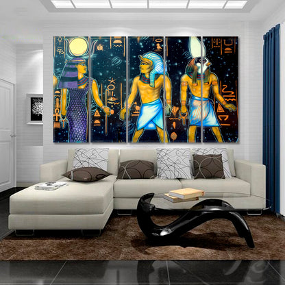 EGYPTIAN GODS Street Art Balboa Park WorldBeat Center San Diego CA USA Graffiti Canvas Print Street Art Canvas Print Artesty 5 panels 36" x 24" 