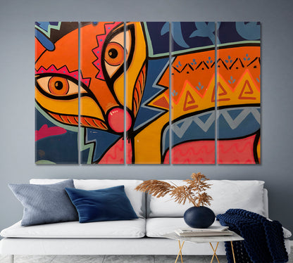 ABSTRACT FOX Vivid Modern Painting Abstract Art Print Artesty   