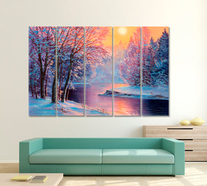 WINTER LANDSCAPE Fine Art Reproduction Fine Art Artesty 5 panels 36" x 24" 