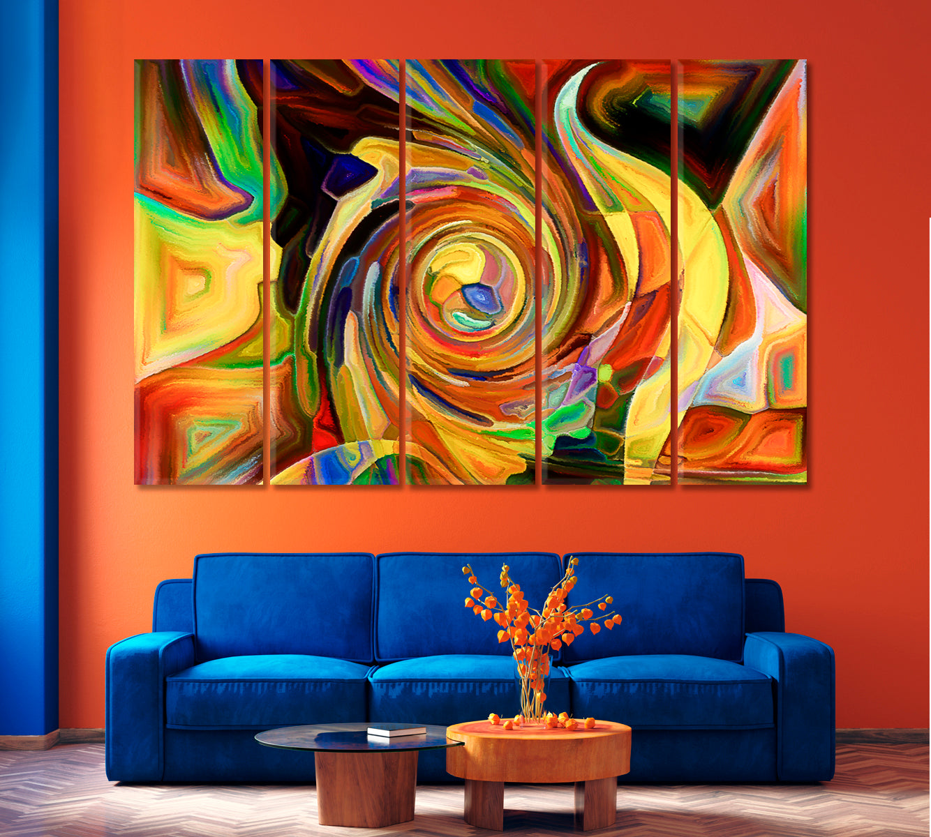 Sensitivity Abstract Art Print Artesty 5 panels 36" x 24" 