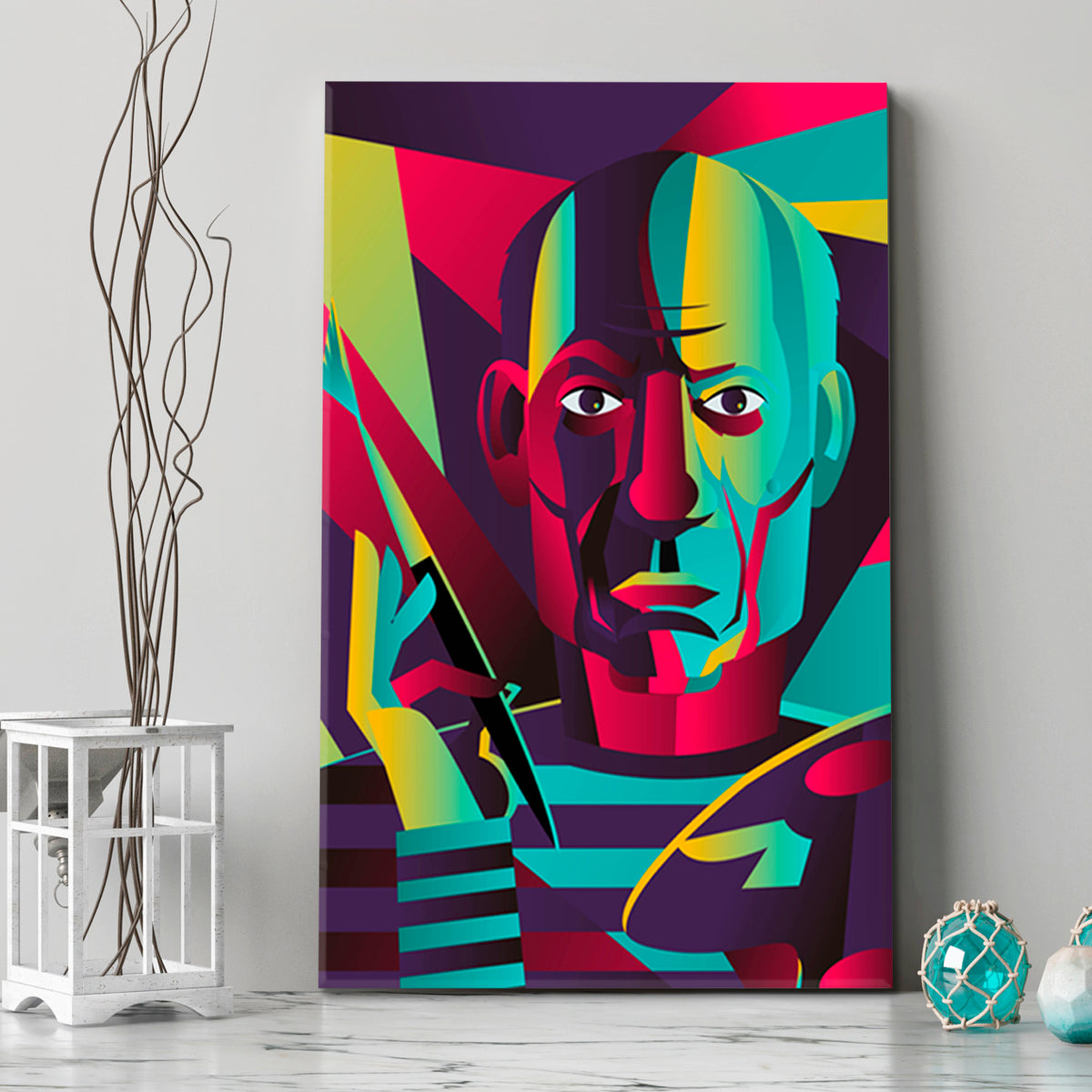 PABLO PICASSO Great Artist Portrait Abstract Colorful Expressionism Cubist Trendy Large Art Print Artesty 1 Panel 16"x24" 