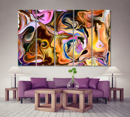 ABSTRACT VARIETY Glamour Modern Art Consciousness Art Artesty 5 panels 36" x 24" 