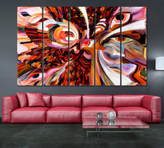 Colors of the World. Eye Symbols with Mosaic Patterns Abstract Art Print Artesty 5 panels 36" x 24" 