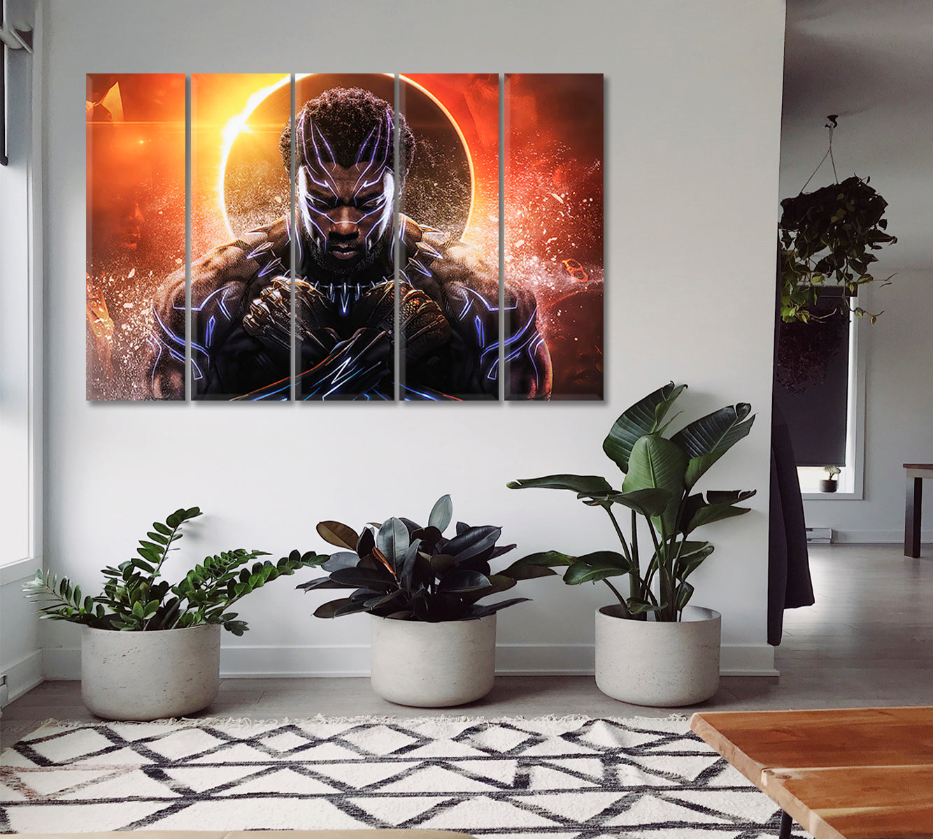 BLACK PANTHER Wakanda Forever Artwork Teenager Room Art Canvas Print Celebs Canvas Print Artesty 5 panels 36" x 24" 