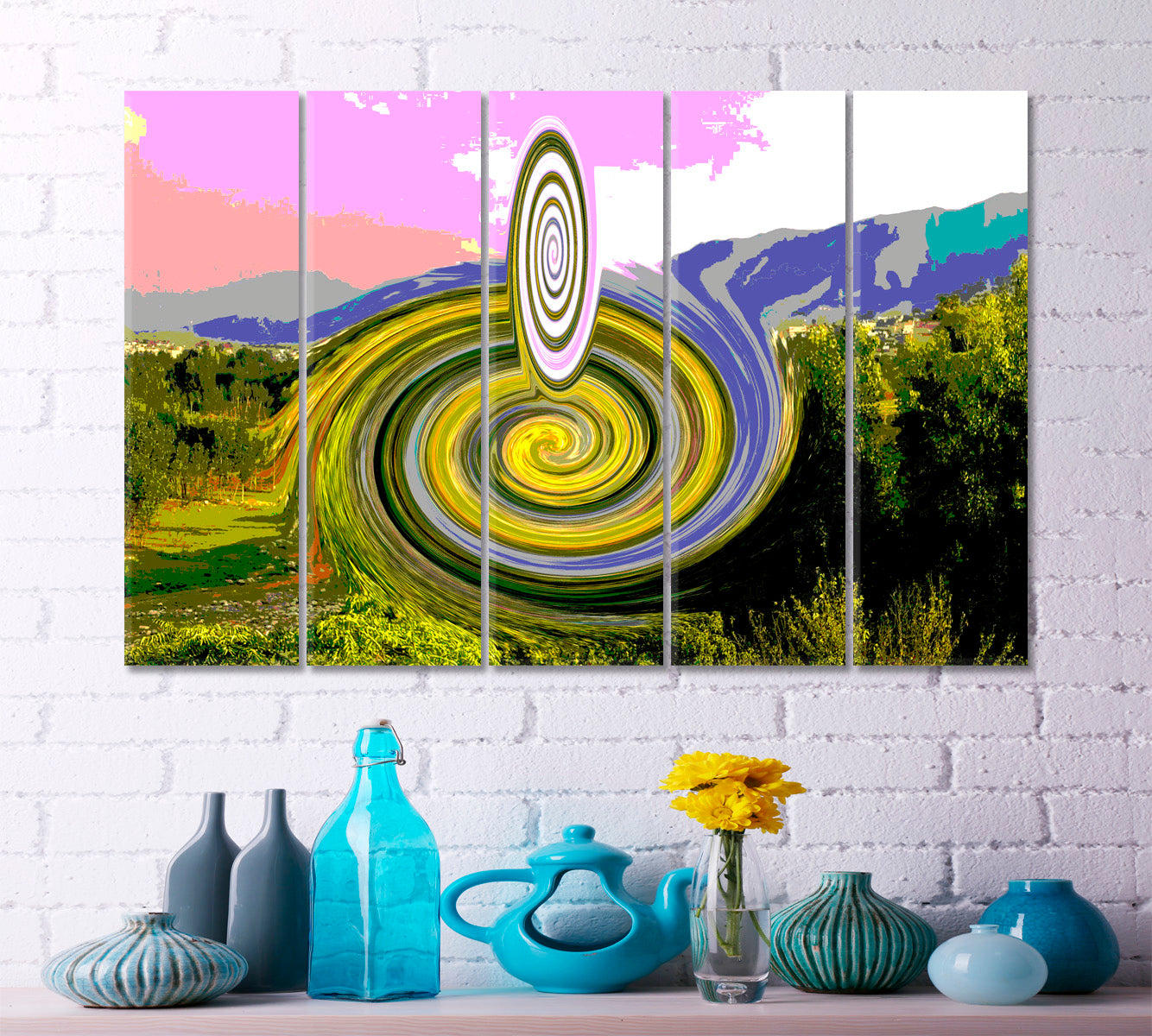 Innovative Circular Shape Abstract Artistic Landscape Modern Artwork Contemporary Art Artesty   